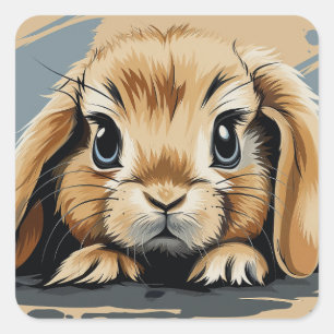 Cute bunny square sticker