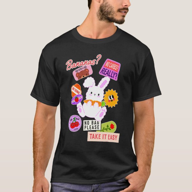 Cute Bunny Take It Easy Cool T-Shirt (Front)