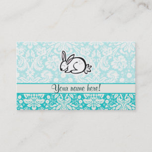 Cute Bunny; Teal Business Card