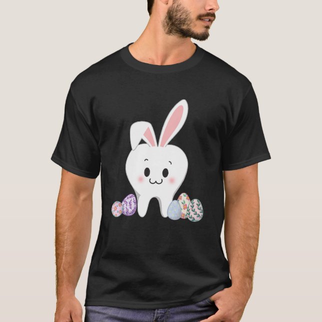 Cute Bunny Teeth Dentist Easter Day Gifts Dental L T-Shirt (Front)