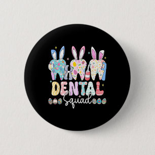 Cute Bunny Teeth Easter Dental Oral Hygienist Dent 6 Cm Round Badge