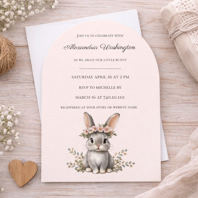 Cute Bunny Theme Gender Neutral Baby Shower Invitation (Creator Uploaded)