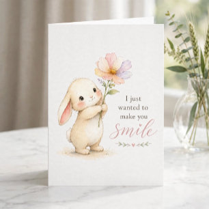 Cute Bunny Thinking of You Card