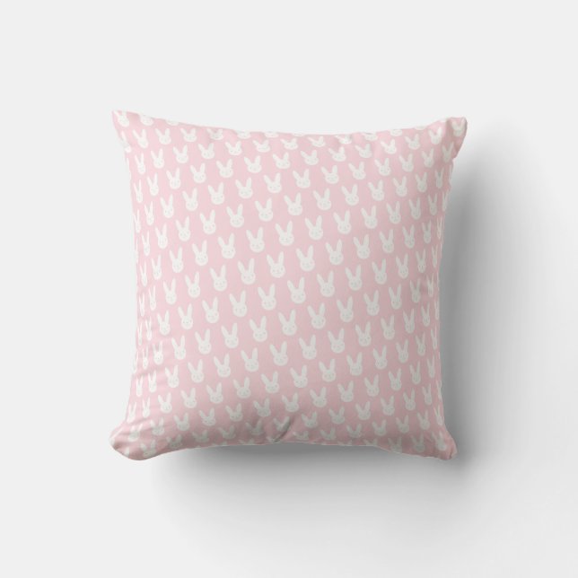 Cute Bunny Throw Pillow (Front)