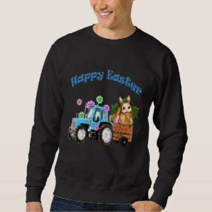 Cute Bunny Tractor Farm Carrots Hunt Egg Rabbit Ea Sweatshirt