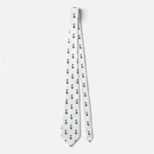 Cute Bunny Trombone Player Green Band Pattern Tie