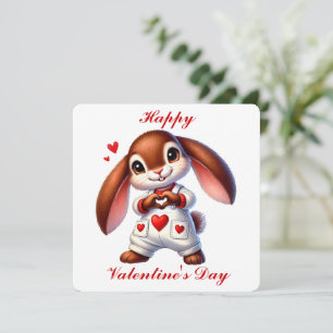 Cute Bunny - Valentine's Day Card