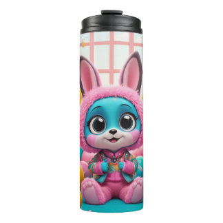 Cute Bunny Water Bottle – Adorable Blue Rabbit in