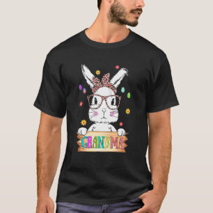 Cute Bunny Wearing Face Mask Grandma Happy Easter T-Shirt