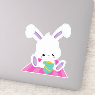 Cute Bunny, White Bunny, Baby Bunny, Beach Bucket