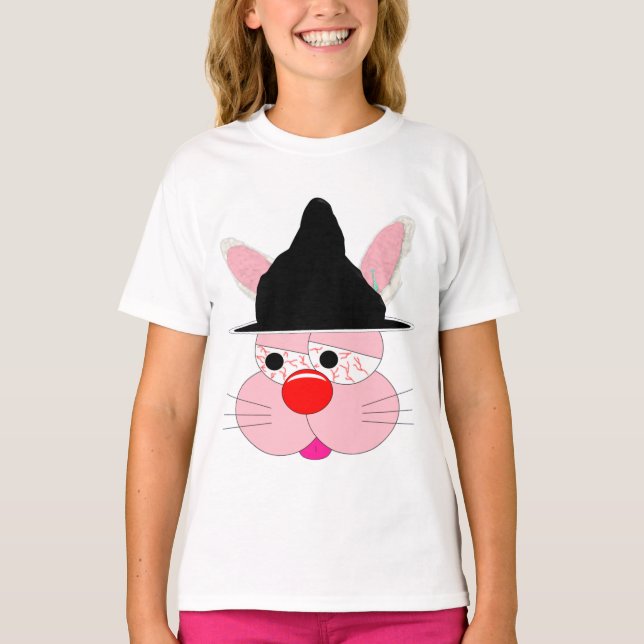 Cute Bunny Witch Halloween - Cartoon Graphic Tee (Front)