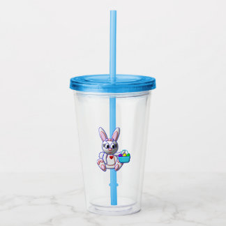 Cute Bunny with a Basket Acrylic Tumbler