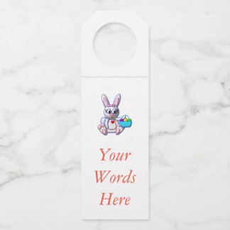 Cute Bunny with a Basket Bottle Tag