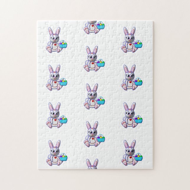 Cute Bunny with a Basket Jigsaw Puzzle (Vertical)