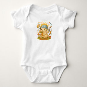 Cute Bunny with Carrot Baby Bodysuit