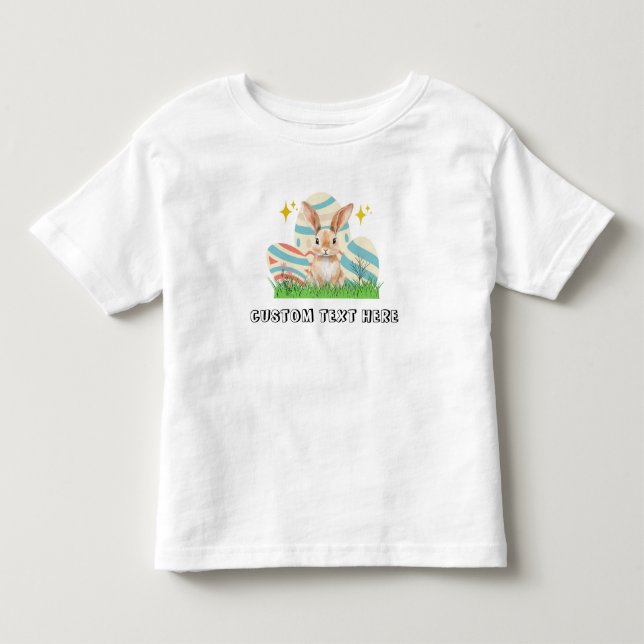 Cute bunny  with custom text  toddler T-Shirt (Front)