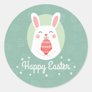 Cute Bunny with Easter Egg Sticker Seal