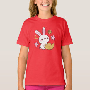 Cute Bunny With Ingot, Year Of the Rabbit T-Shirt