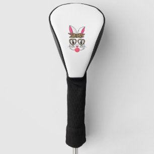 Cute Bunny With Leopard Bandanna Heart Glasses Eas Golf Head Cover