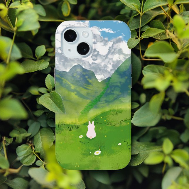 Cute Bunny with Mountain View iPhone Case (Creator Uploaded)