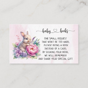 Cute Bunny with Peony Baby Shower I Birthday  Enclosure Card