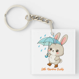 Cute Bunny with Umbrella Kawaii Key Ring