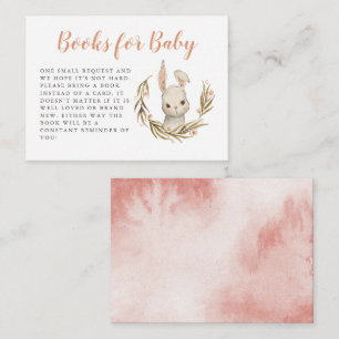 Cute Bunny Woodland Baby Shower Book Request Enclosure Card