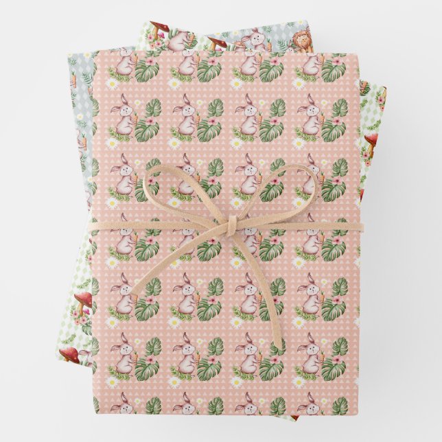 cute bunny wrapping  paper  (In situ)