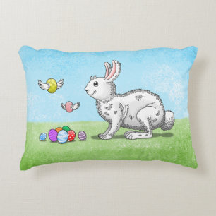 Cute Bunny's Easter Eggs Decorative Cushion