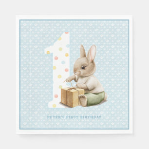 Cute Bunny's First Birthday Napkin