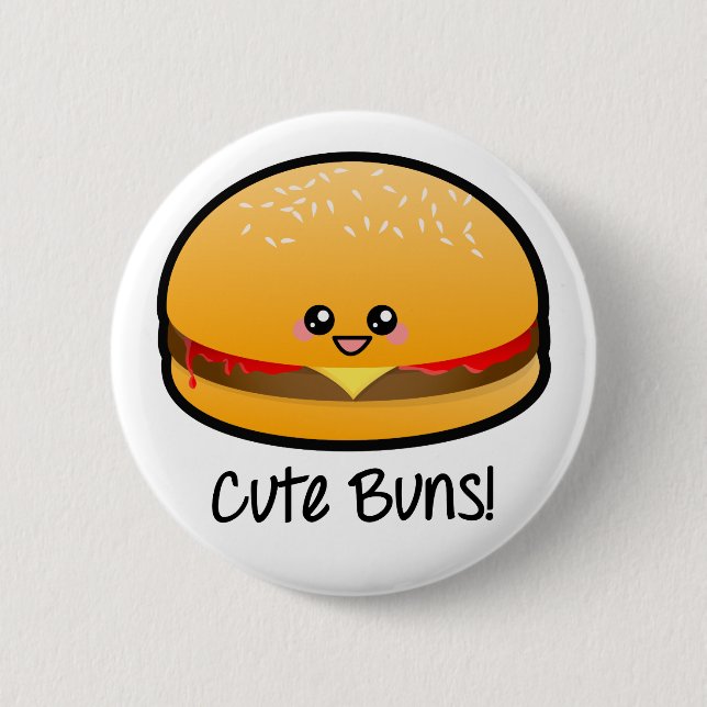 Cute Buns 6 Cm Round Badge (Front)
