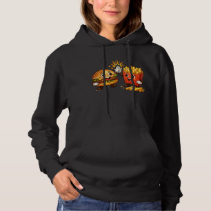 Cute Burger and Fries High Five Kawaii Art Hoodie