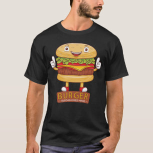 Cute Burger Cartoon Art T-Shirt