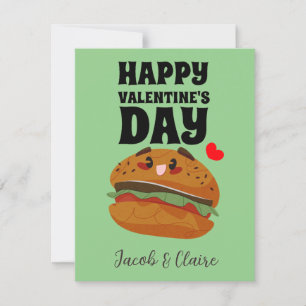 cute burger, Happy valentines day personalise name