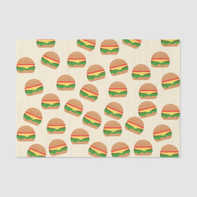Cute Burgers Tissue Paper (Front)