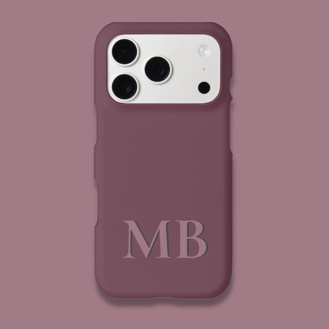 Cute Burgundy Two Initial Modern Monogram   (Fall Burgundy Phone Case Monogrammed)