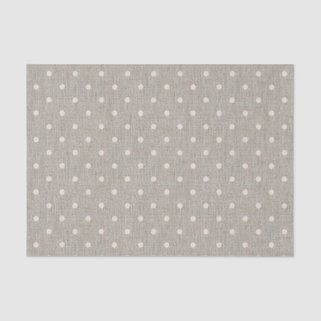Cute Burlap Polka Dots Tissue Paper (Front)