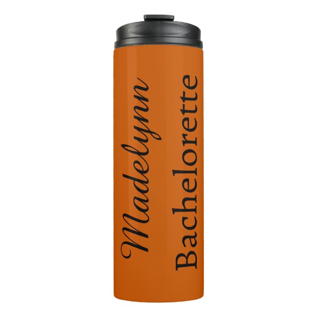 Cute Burnt Orange Personalised Bridesmaid Thermal  Thermal Tumbler (Front)