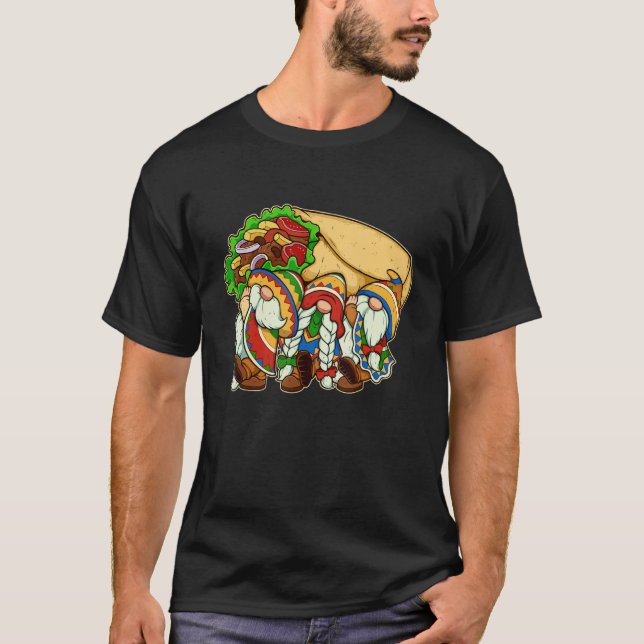 Cute  Burrito Gnomes  Cinco de Mayo  Mexican T-Shirt (Front)