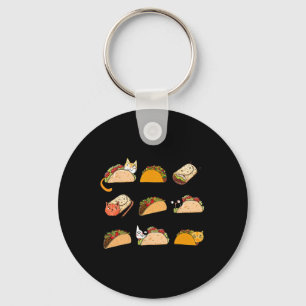 Cute Burrito Taco Cat Cinco De Mayo Taco Tuesday C Key Ring