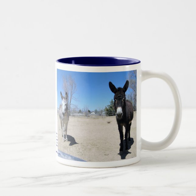 Cute Burros Friendship Two-Tone Coffee Mug (Right)