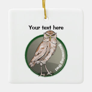 Cute Burrowing Owl Ceramic Ornament