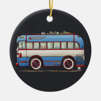 Cute Bus Tour Bus Ceramic Tree Decoration