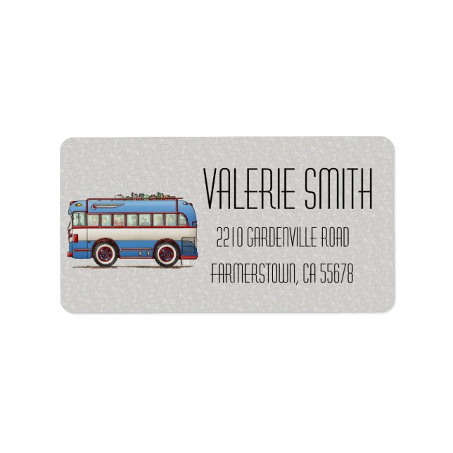 Cute Bus Tour Bus Label (Front)