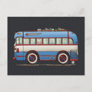 Cute Bus Tour Bus Postcard