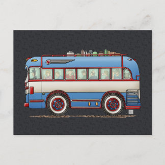 Cute Bus Tour Bus Postcard
