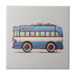 Cute Bus Tour Bus Tile