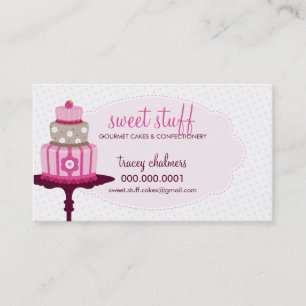 CUTE BUSINESS CARD :: sweet cakes bakery pink 2