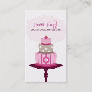 CUTE BUSINESS CARD :: sweet cakes bakery pink 3