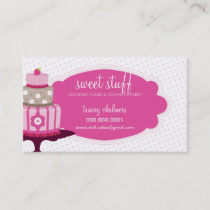 CUTE BUSINESS CARD sweet cakes bakery pink red